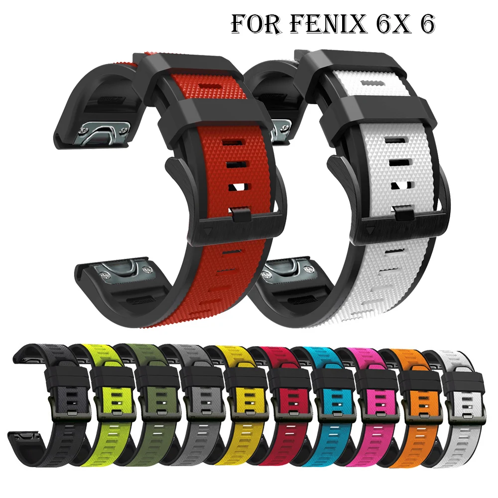 

Ремешок силиконовый для наручных часов, быстросъемный браслет для Garmin Fenix 6X 6 Pro Watch Easyfit, 26 22 мм