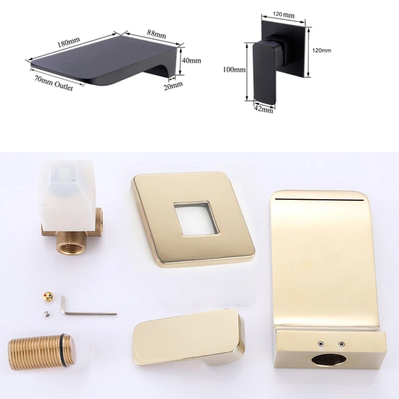 Bathroom Waterfall Basin Mixer Faucet Single Lever Wall Mounted Washing Basin Taps Waterfall Bath Mixer Tap basin faucet bathroom faucet
