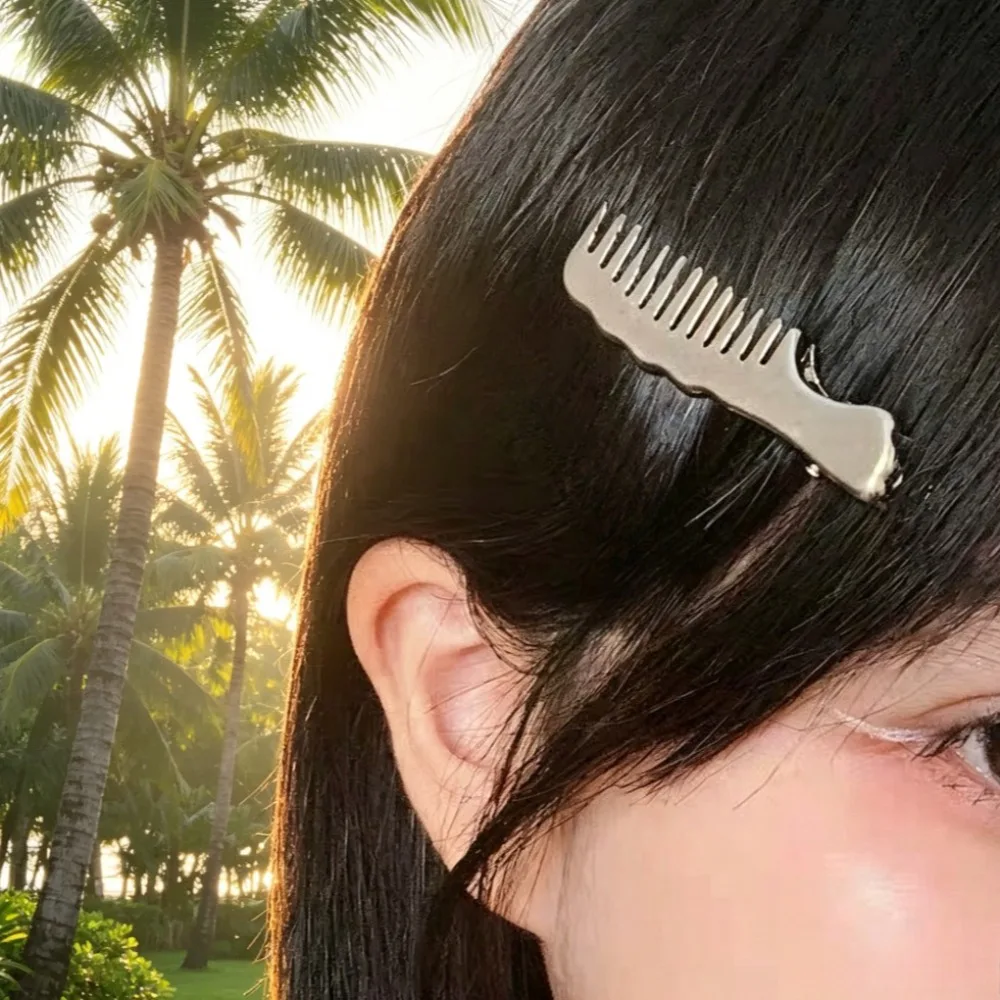여성용 메탈 Y2K 헤어 클립, 고급스러운 덕빌 클립, 소녀용 헤어핀, 사이드 ..