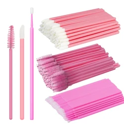 ANNAFRIS 50 - Pack Disposable Crystal Eyelash & Eyebrow Brushes (Pink Set)