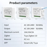 Zigbee 3.0 Smart Wireless Switch 1/2/3 Channels 16A/10A/5A 100-240V Voice Control Compatible with Alexa Google Home Smart Home - Image 6