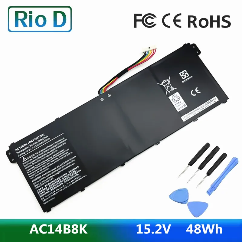 Bateria para Acer Aspirar Cb3111 Cb5311 Es1511 Es1-512 Es1-520 S1-521 Es1-531es1731 E5-771g V3-371 V3-111 Ac14b8k