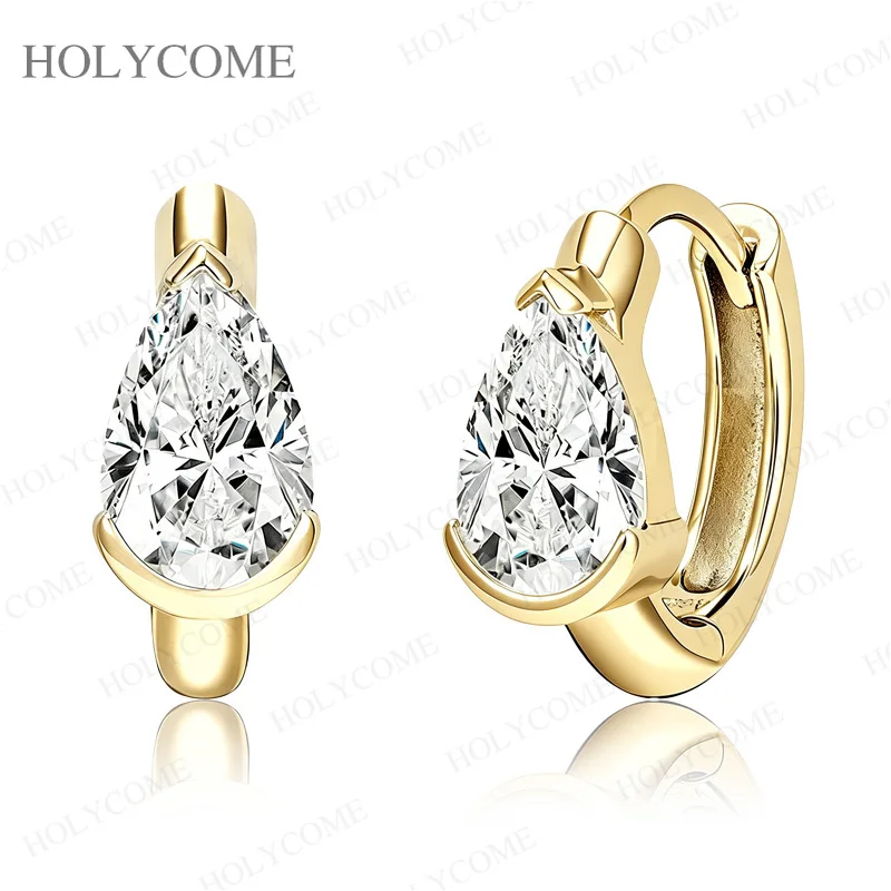 GRA-Zertifizierte Moissanit-Ohrringe 925 Sterling Silber 1-2ct Birnenförmiger Schliff D-Farbe Tägliches Tragen Feiner Schmuck Muttertagsgeschenke – Detail 2