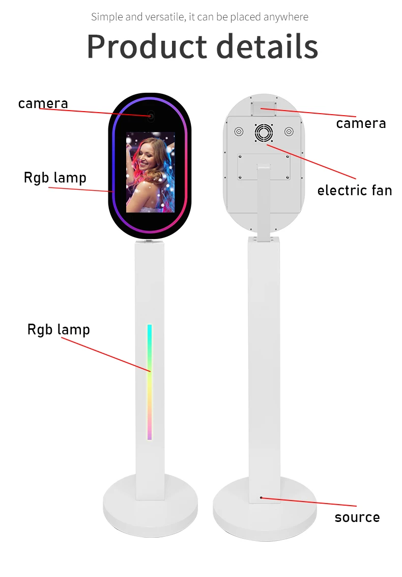 Magic Mirror Photo Studio 13 inch Self-timer Magic Mirror Photo Studio With Touch Screen Ring Light Portable