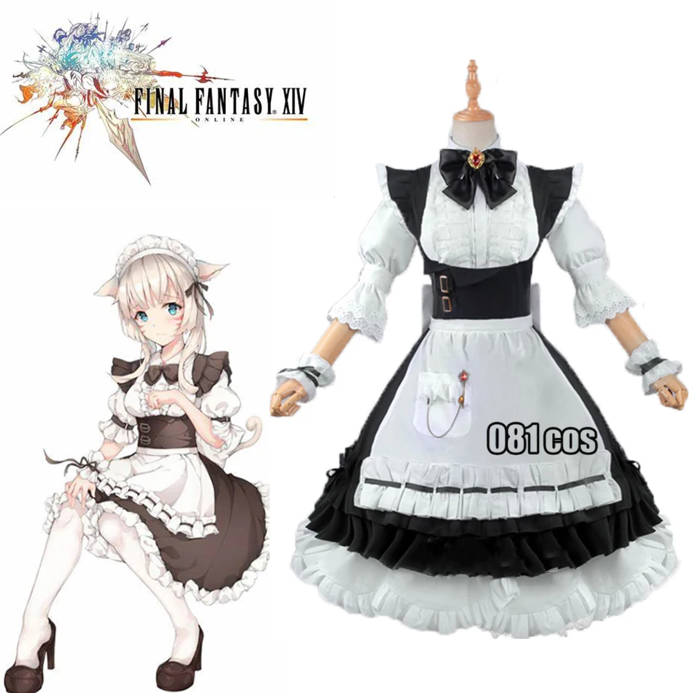 

Костюм для косплея микойт из игры «финальная фантазия», костюм для Хэллоуина, Рождества, карнавала, сексуальное платье, униформа служанки, на заказ