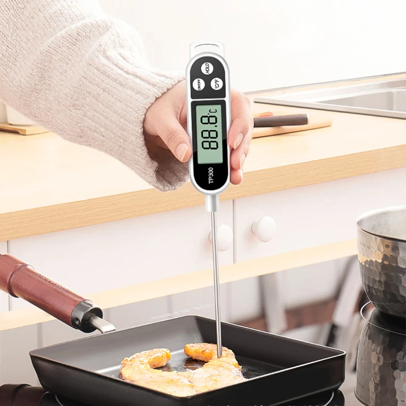 Household kitchen stainless steel probe food thermometer, LED digital display milk beverage barbecue thermometer 3