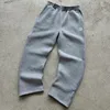 Retro Y2k Street Trendy Men and Women Hip Hop embroidery Casual Trousers Elastic Waist Zipper Loose Solid Color Sports Pants