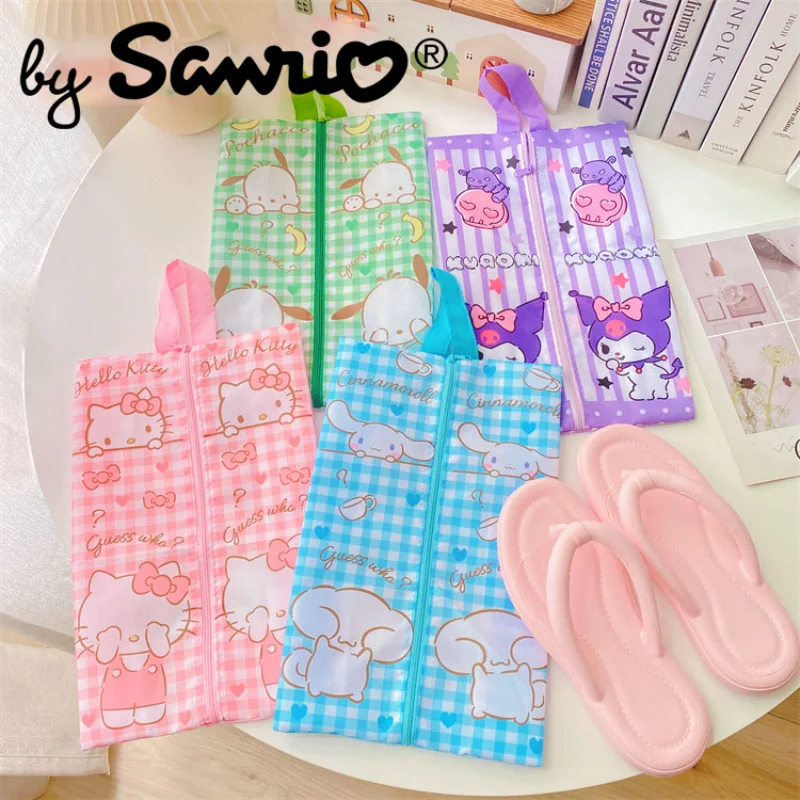 

Sanrio Hello Kitty Kuromi Cinnamoroll Shoe Bag Storage Bag Tote Bag Anime Kawaii Cute Cartoon Travel Go Out Finishing Portable