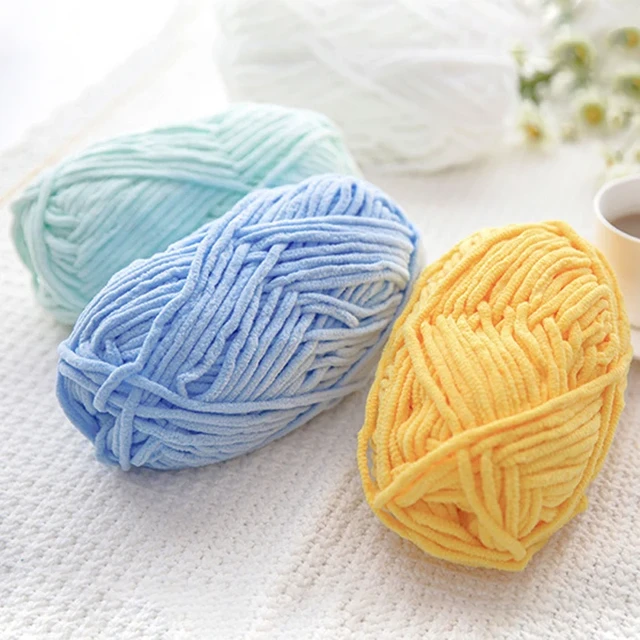 1pc 100g Super Soft Yarn Baby Chunky Blanket Yarn Chenille Yarns for  Knitting and Crochet Hilos