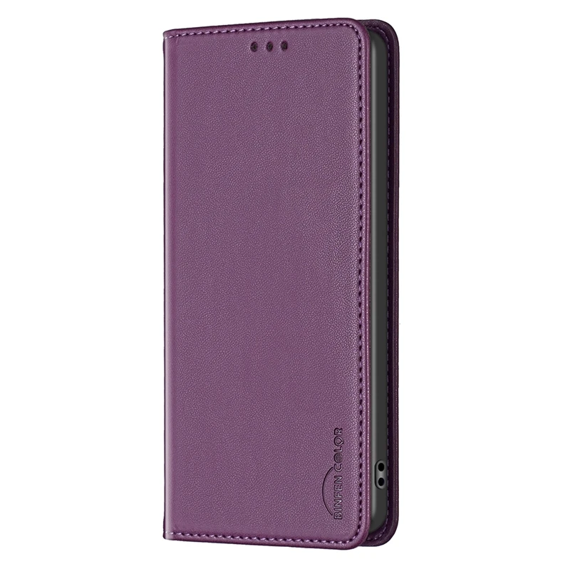 Stylish Solid Color Leather Wallet Phone Cover with Magnetic Closure