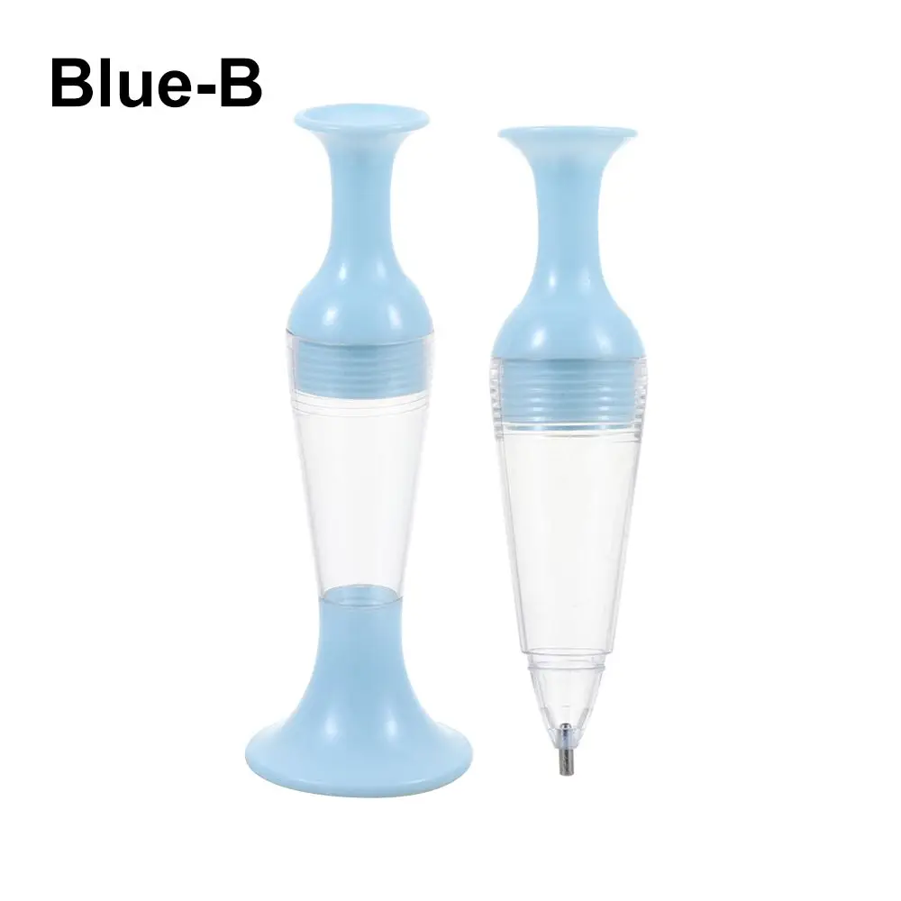 Stylo De Peinture Diamant Bleu En Forme De Pot De Fleurs 5D Pour