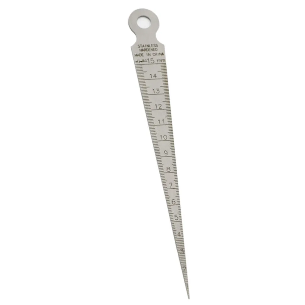 Stainless steel 1-15mm Gauge Aperture Scale Wedge Feeler For Drill Hole Taper Sheet Metal Repair Tools MetricAndInch