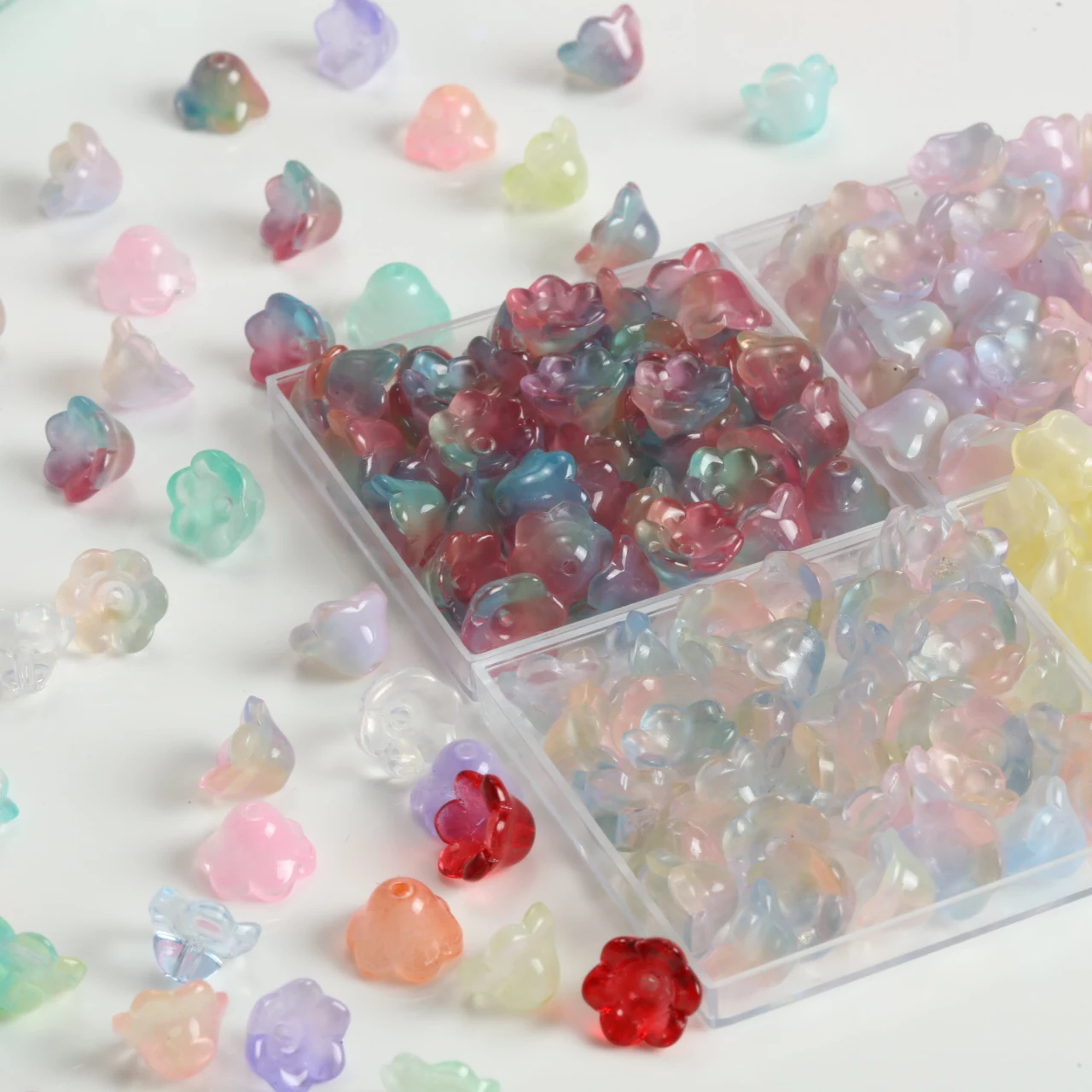 Colorful Lily of The Valley Flower Glass Beads