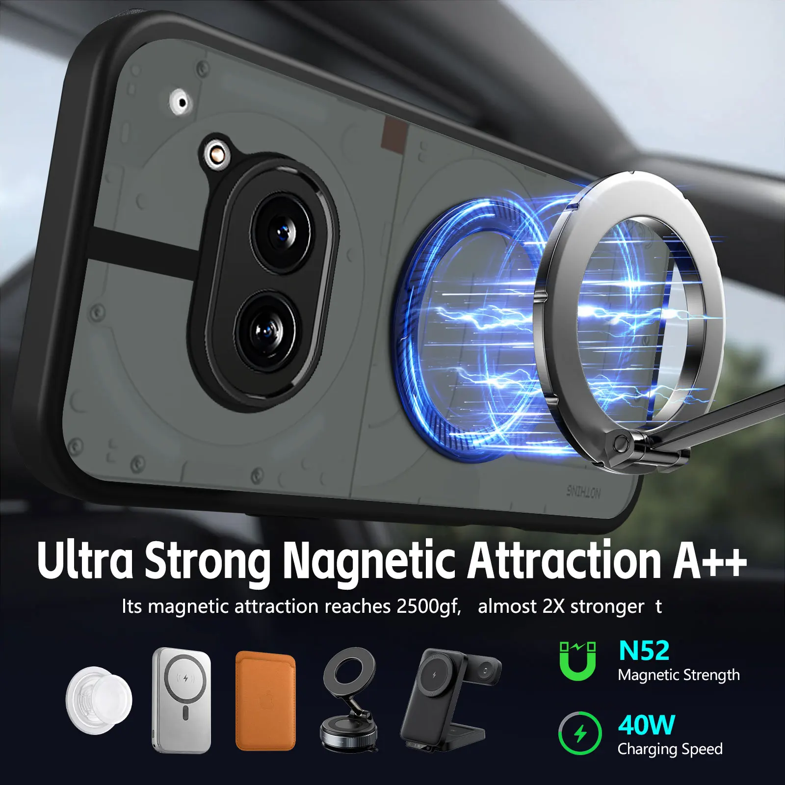 Enhanced Acrylic Frosted Magnetic 360 Stand Anti-Drop Phone Case