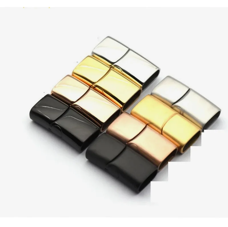 가죽 끈 팔찌 DIY 주얼리 제작용 스테인리스 자석 클라스프 10개, 구멍 크기 12*6mm 10*5mm 8*4mm 자석 버클