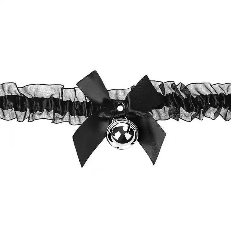 smTraining Sexy Bell Collar Bandana Sexy Lingerie Accessories Bow Necklace Flirting Sex Toy