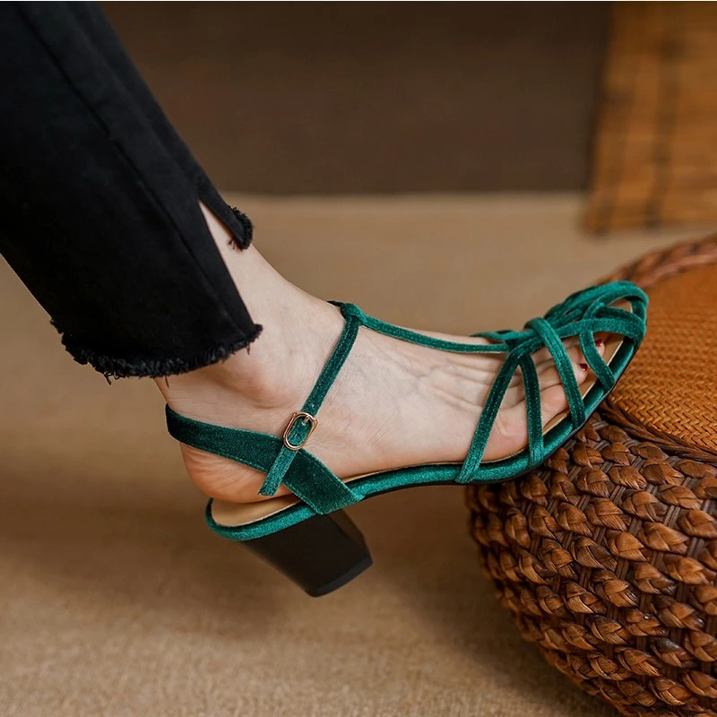 Summer Sandal Roman Style Womens' Sandals Retro Ladies Velvet Shoes For