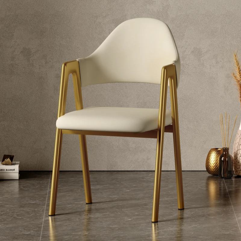 

Modern Luxury Dining Chairs Leather Stools Restaurant Arm Accent Nordic Dining Chairs Party Cadeiras De Jantar Home Furniture