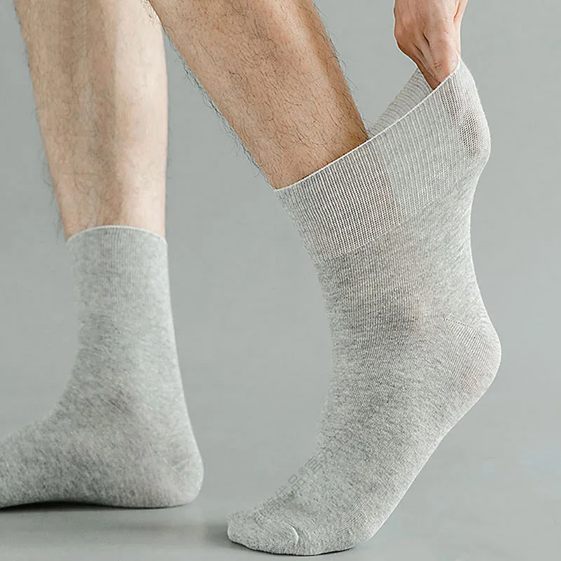 5 Pairs Plus Size EUR 45-50 Cotton Socks Prevent Varicose Veins Mens Diabetics Patients Loose Mouth