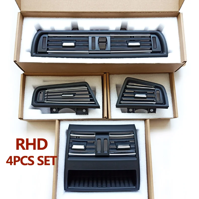 Garnitures Chromées Pour Bouches D'aération BMW Série 5 F10 2011-2017 - 2 Pièces, ABS Argenté, Autocollant 3M - Décoration Intérieure