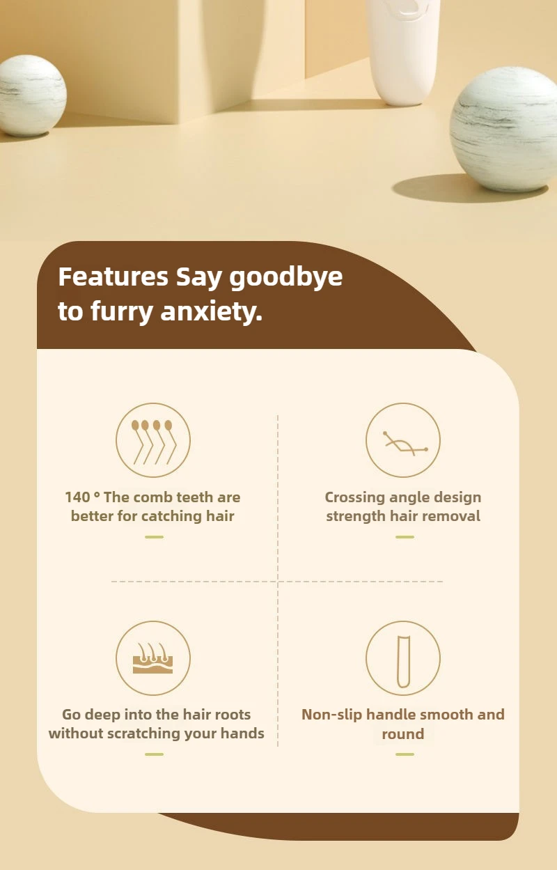 Cat Grooming Flea Comb With Release Button For Pet Hair Removal_voghion.com