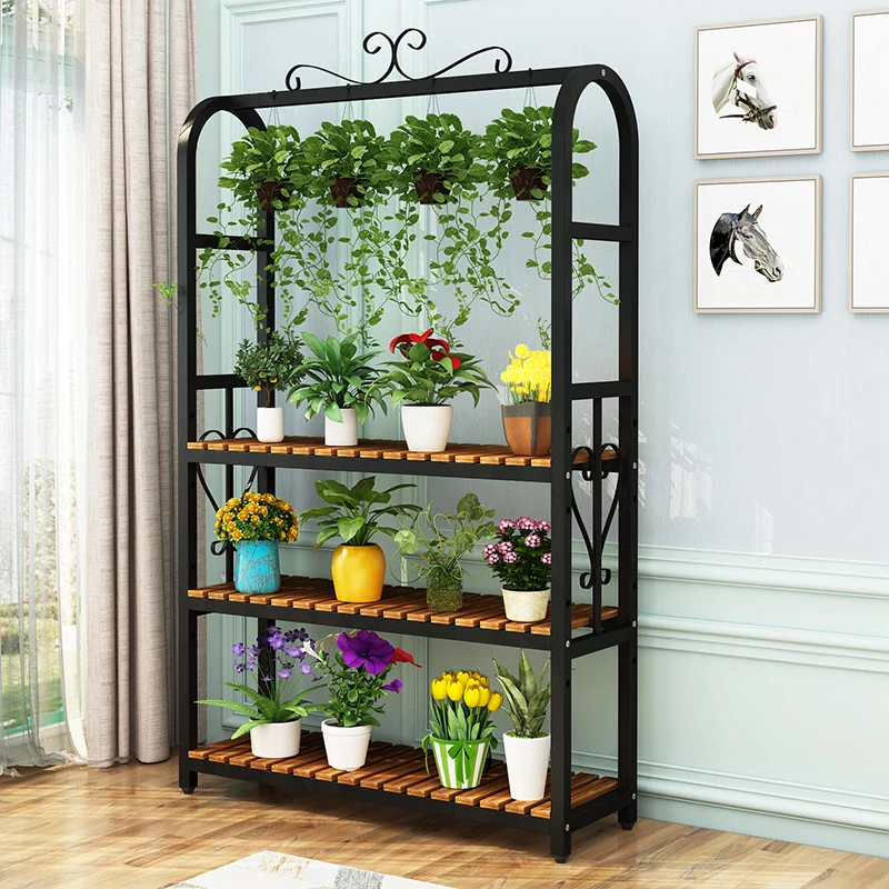 Display Pots Plant Shelf Metal Support Floor Rack Flower Shelf Holder Room Porta Vaso Per Piante Decorating Shelf Flower under window flower rack cart multiple movable indoor flower rack storage garden porta piante shelf decor furniture sets