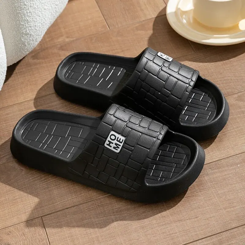 Summer Slippers Women Men Couple Home Slides Sandals EVA Thick Sole Light Weight Flip Flops Home Indoor Bothe Shower Shoes