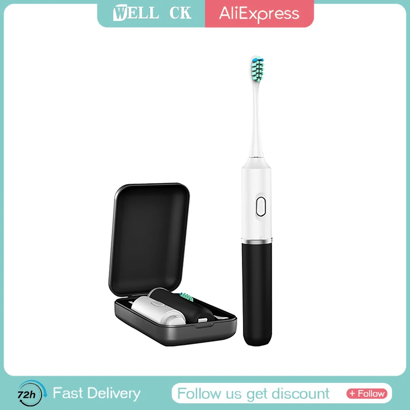 Split Electric Sonic Toothbrush For Couple USB Charge Rechargeable Adult Waterproof Electronic Tooth 2 Brushes Replacement Heads gezhou n100 sonic electric toothbrush usb charge rechargeable waterproof electronic tooth brushes replacement heads adult