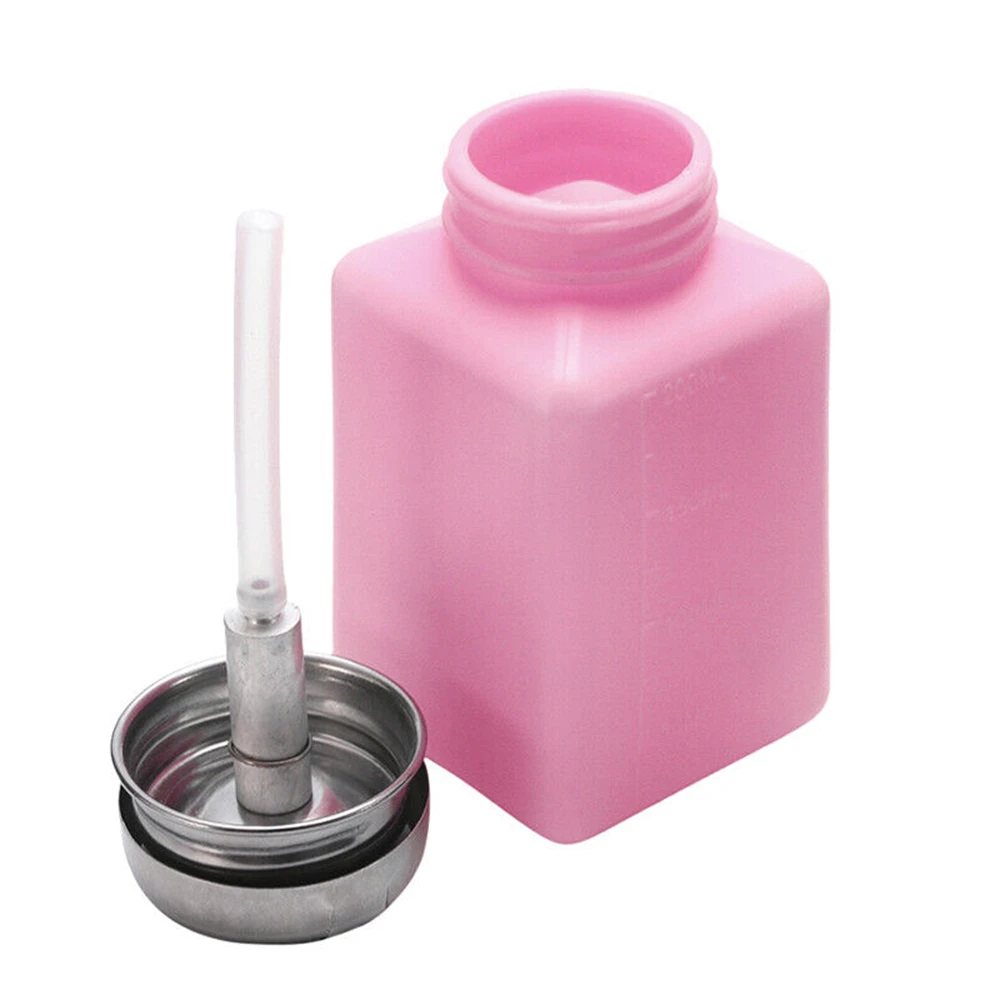 200ML Nail Press Bottle Liquid Alcohol Gel Polish Holder Portable Acrylic Gel Polish Cleaner Remover Dispenser Duck Pump Tools