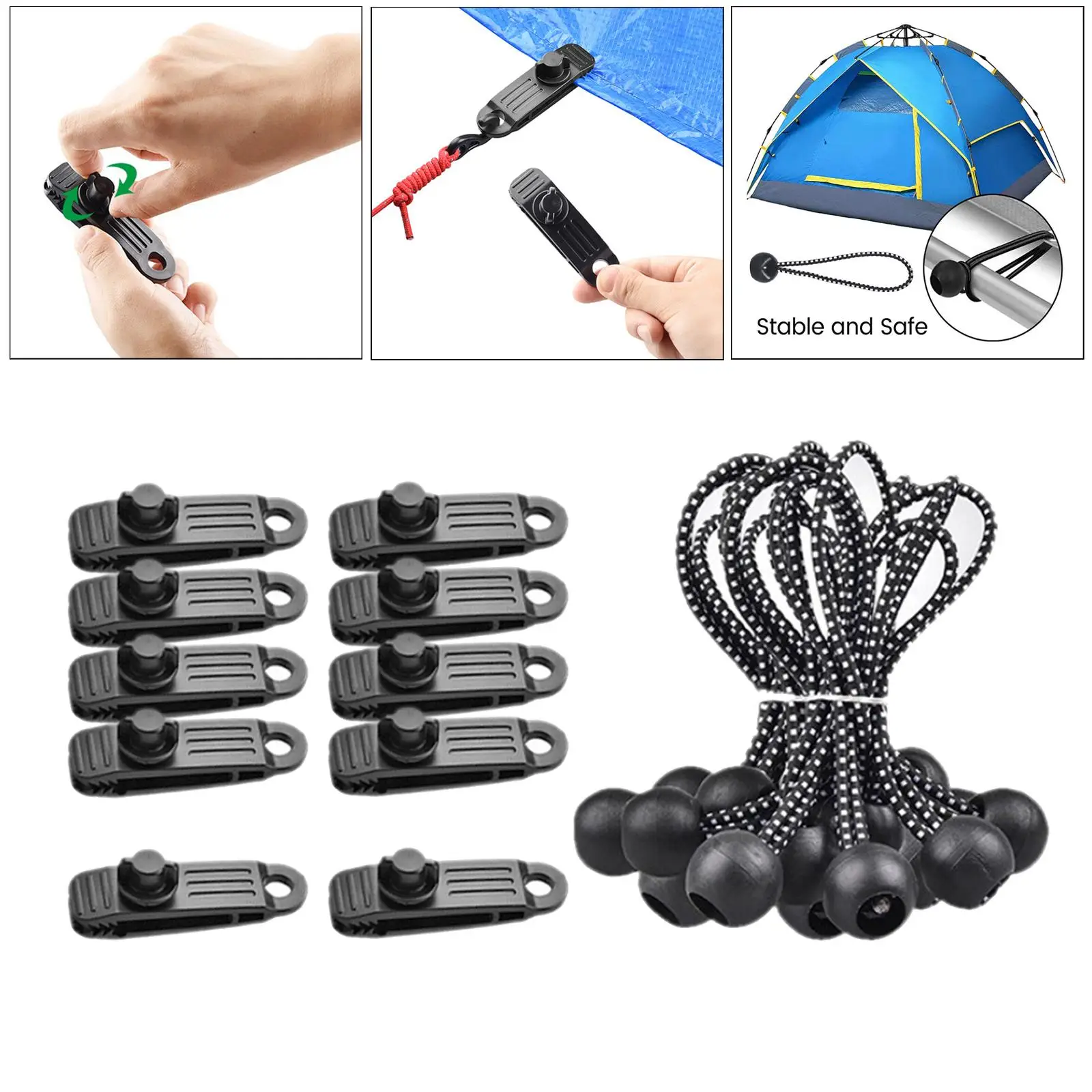 Tarp Clips Lock Grip Tarp Clamps Tent Fasteners Clips Holder