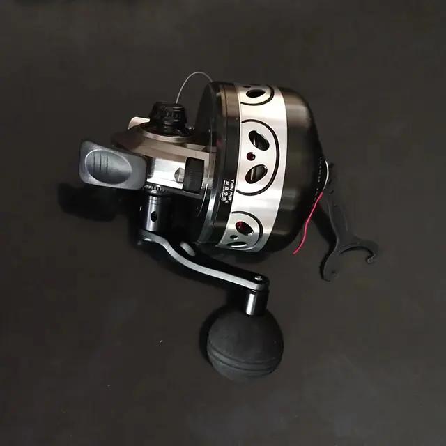 Spincast Reel BL50 Fishing Large Shooting Fish Spool 6+1BB Closed Metal  Coil Outdoor with Red 5# 8strand s PE line 110M