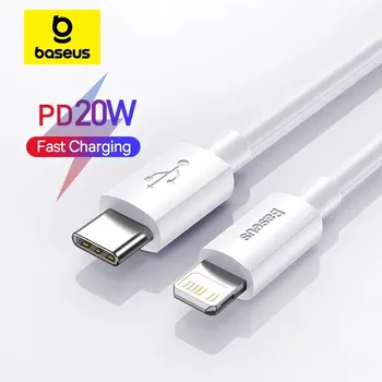 Baseus USB C 타입 PD 고속 충전 케이블, 아이폰 SE 11 12 13 14 프로 X XS 8, 20W