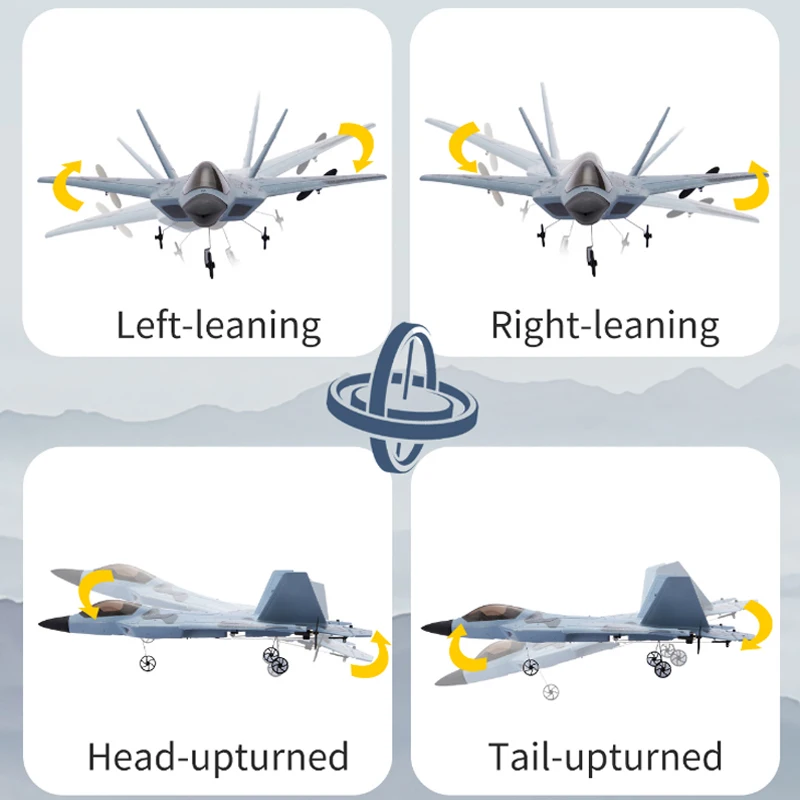 RC Plane Top P530 2.4G 2CH Raptor F22 Warplane Version LED Light With Gyroscope Toys Gift For Boys