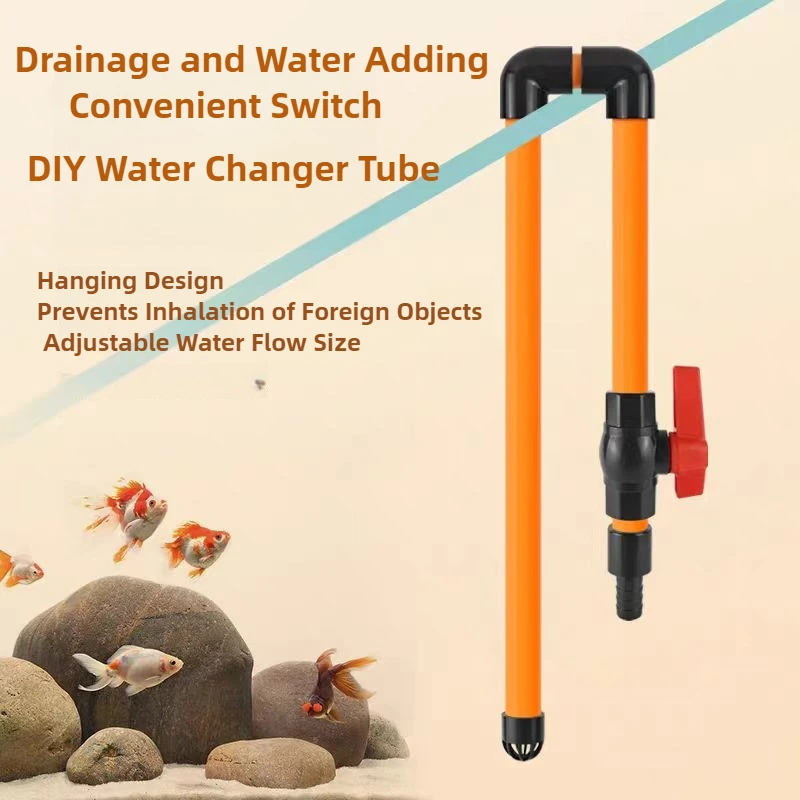 DIY acuario entrada de agua tubo de salida acuario cambiador de agua tubo de entrada y salida accesorios de tubería de agua accesorios de acuario