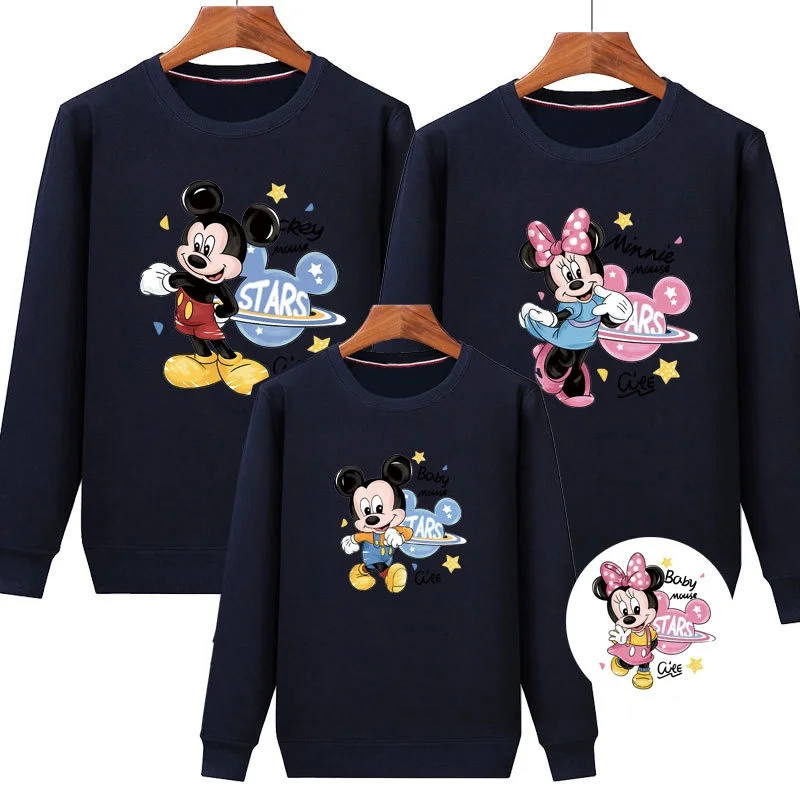 Parent Child Hoodie Cartoon Mickey Full Home Decoration Parent-child Activity Class Uniform Mother Child Mother Women's Clothing 4