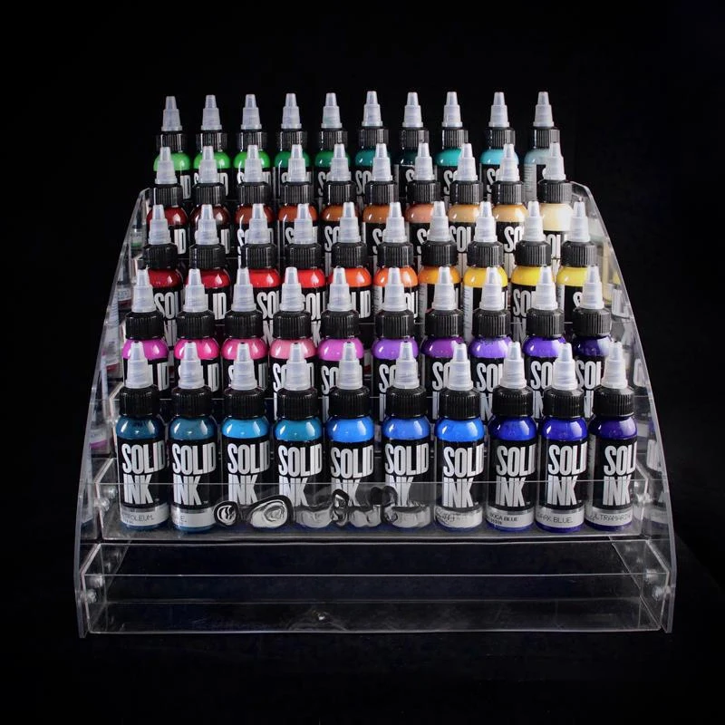 Tattoo Stand Professional Tattoo Inks Holder Tabletop Display Stand Pigment Rack Lipstick Makeup Storage Organizer Shelves Tattoo Inks Supply