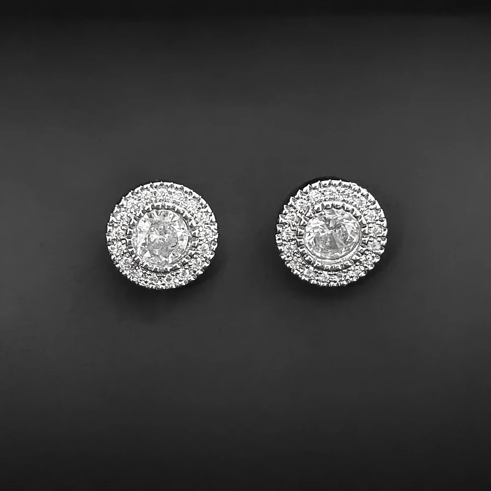 Stud Earrings Delicate Small Round Women with Shiny Cubic Zirconia Simple Versatile for Teens Fashion Jewelry