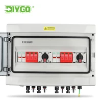 Boîte de combinaison solaire photovoltaïque 2 entrées 2 sorties DC 1000V PV avec fusible de Protection contre la foudre MCB SPD boîte étanche IP65 18 voies 1