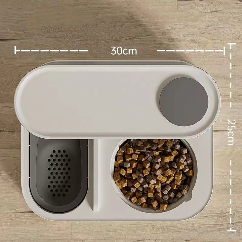 New 2 In 1 Stainless Steel Automatic Pet Feeder And Water Dispenser Double Bowl Anti Leakage Food Water Bowl For Cats And Dogs_voghion.com