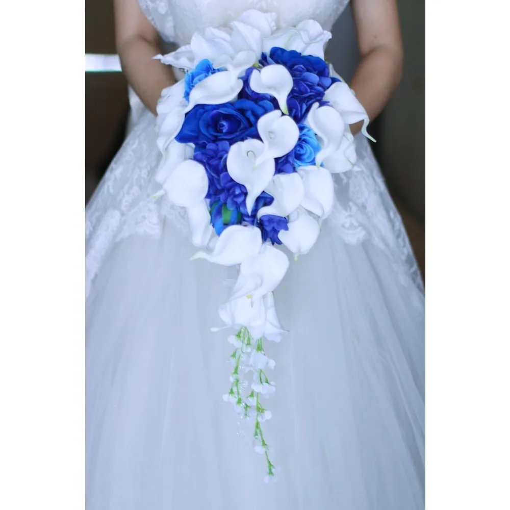 

Букет Королевский Голубой, свадебные букеты, в форме капли воды, в форме водопада, роскошный букет ювелирных украшений для романтической свадьбы