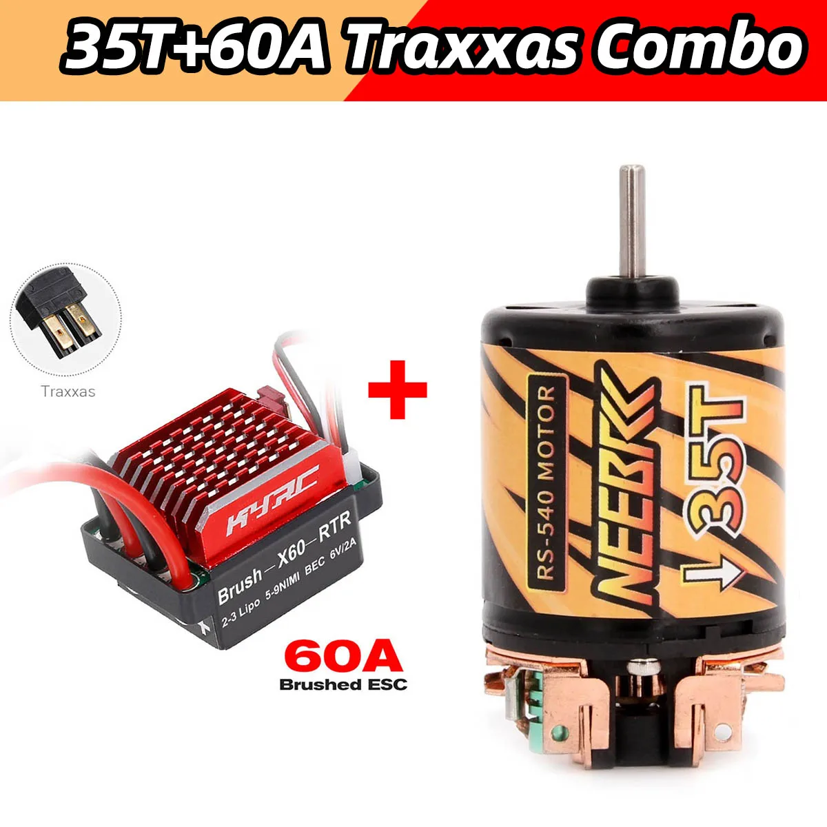 High-Performance RC Car Brushed Motor & ESC Combo for Crawlers