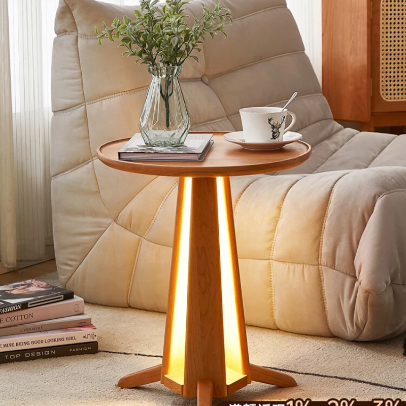 

Nordic and Japanese Style Solid Wood Bed Side Small Coffee Table Ins Cherrywood