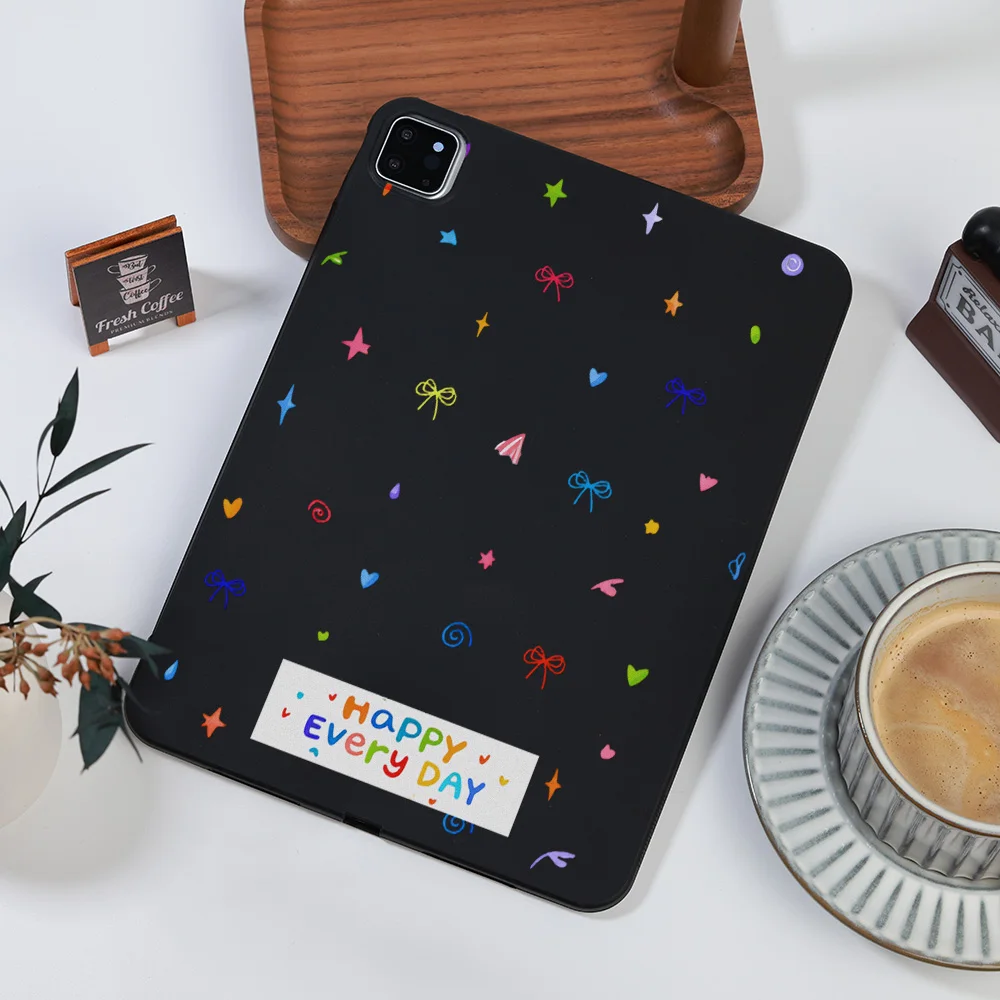 Frosted Tablet Case with Playful Healing Vibe and Lively Girl Aesthetic