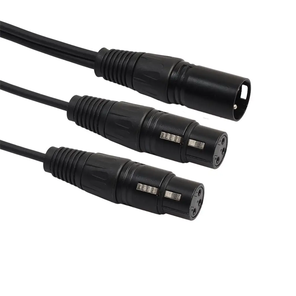 XLR Y-Splitter Cable, 3Pin Male Plug To Dual 2 Female Microphone Cable 1ft