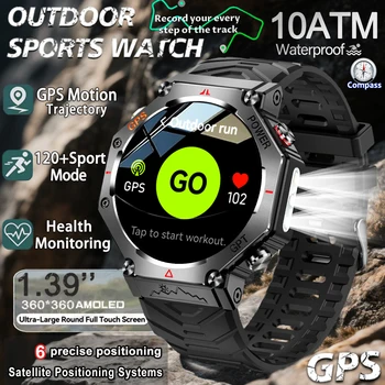 2025 NUOVO T-Rex 3 Militare SmartWatch 10ATM Impermeabile Bulit-in GPS Bussola Altimetro Barometrico AMOLED Chiamata Bluetooth Smartwatc