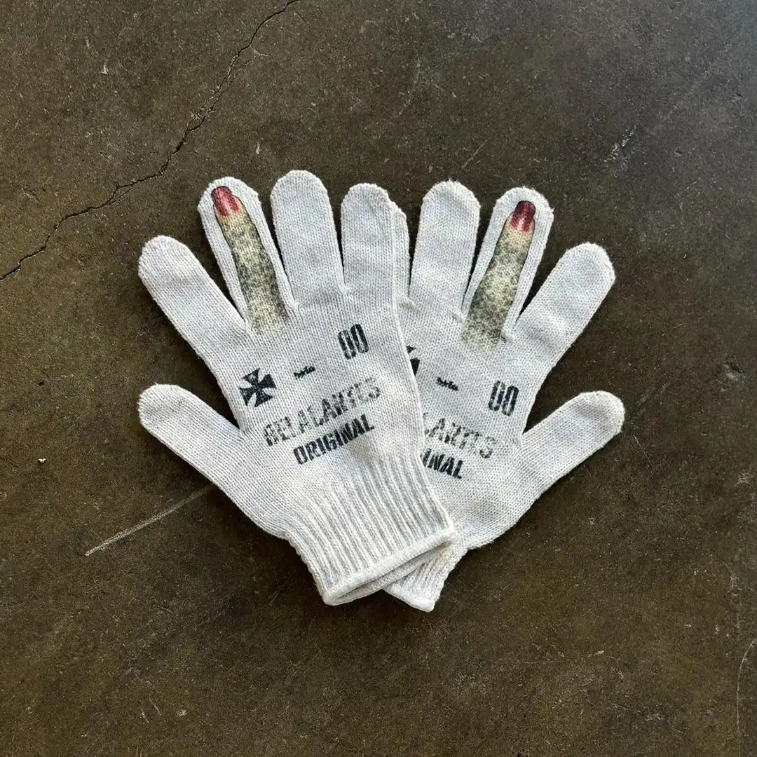 2000s Vintage Y2k Punk Gloves Unisex Skeleton Half Finger Gloves
