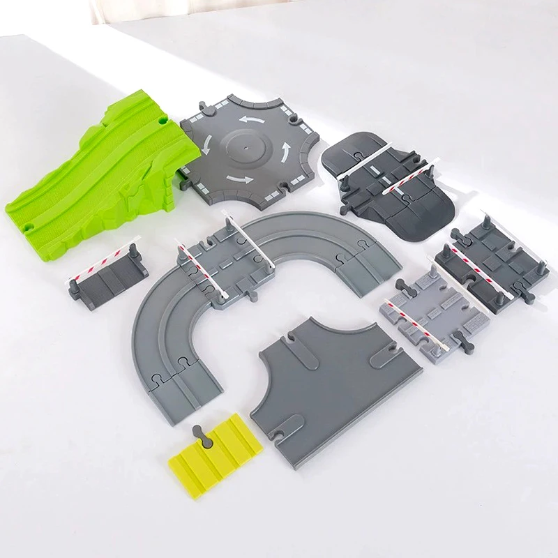 Wooden Train Track Accessories: Plastic Highway Bridge for Children's Railway Toys