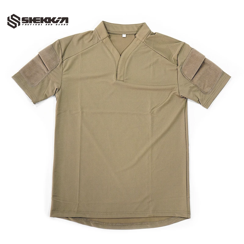 Shekkingears Velocity Style Rugby Shirt Quick Dry Tactical Short Sleeve T-shirt