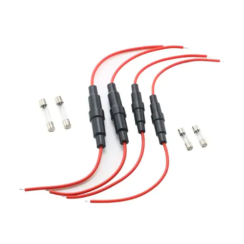 5PCS 5*20mm 6*30mm Glass Fuse Holder Screw Type 5X20mm with 22 20 18 16 14AWG Wire Cable 250V 5X20MM Glass Fuse Tube Fuse Casing - Image 5