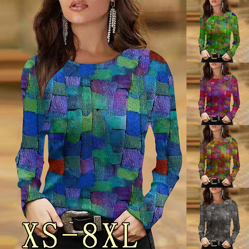 

Spring and Autumn Loose Casual Comfortable Versatile Women's Long Sleeve Fashion Beautiful Plus Size Tops XS-8XL